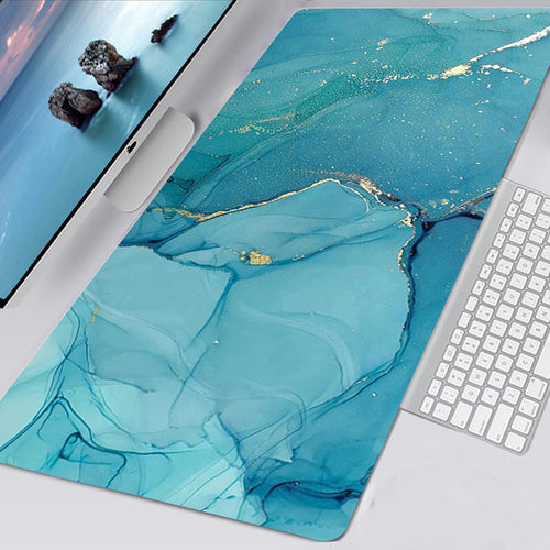 Dark Mint Marbled Desk Mat - 2022 Marbled Collection