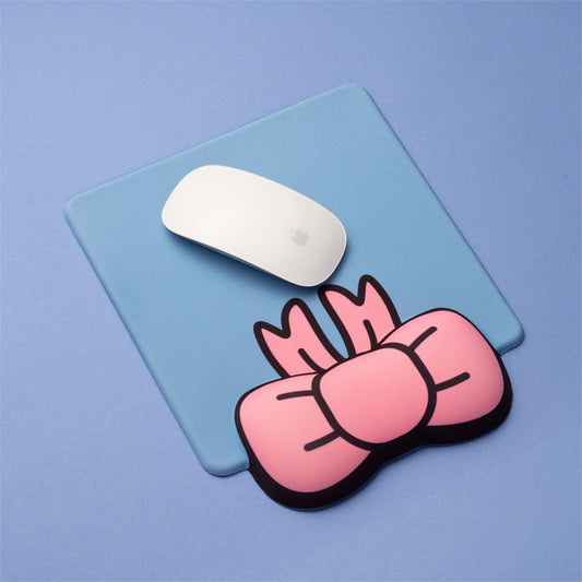 [Blue] Bowknot Wristband Mouse Pad Keyboard Hand Rest Cute Cartoon