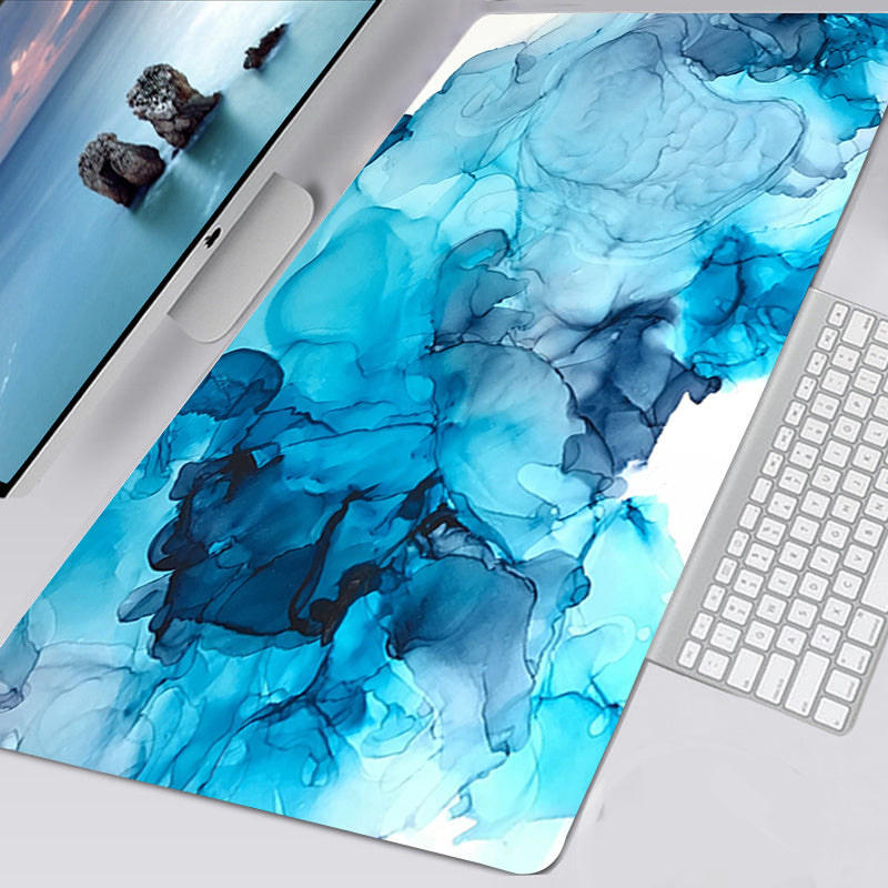 Carolina Blue Marbled Desk Mat - 2022 Marbled Collection