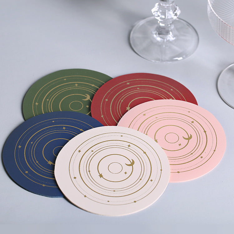 Space Orbit Leather Coasters