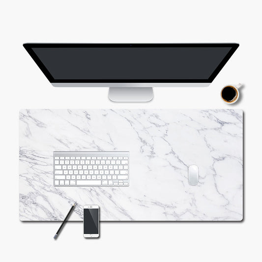 White Marbled Desk Mat - Modern Art Collection