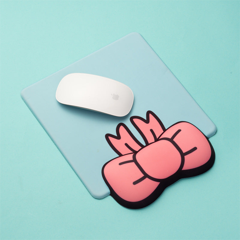 [Blue] Bowknot Wristband Mouse Pad Keyboard Hand Rest Cute Cartoon